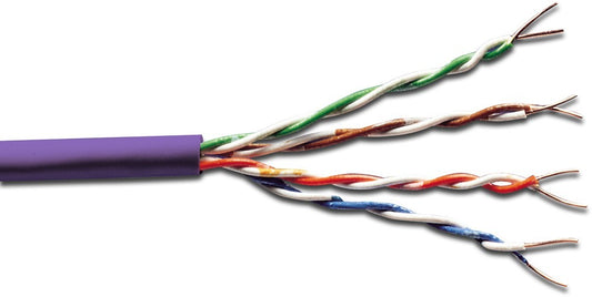 CAT 6 U-UTP installation cable - 250 MHz Eca (EN 50575) - AWG 23/1 - 305 m paper box - sx - Purple