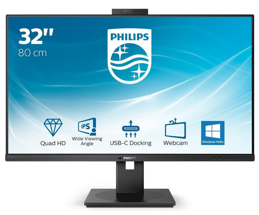 P-Line - 32 inch - Quad HD IPS LED Monitor - 2560x1440 - Pivot / HAS / RJ45 / USB-C / Webcam / Speakers