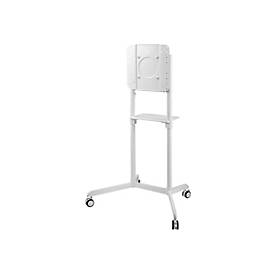 32-70 inch - Mobile Flat Screen Floor Stand (stand+trolley) (height: 160 cm) White